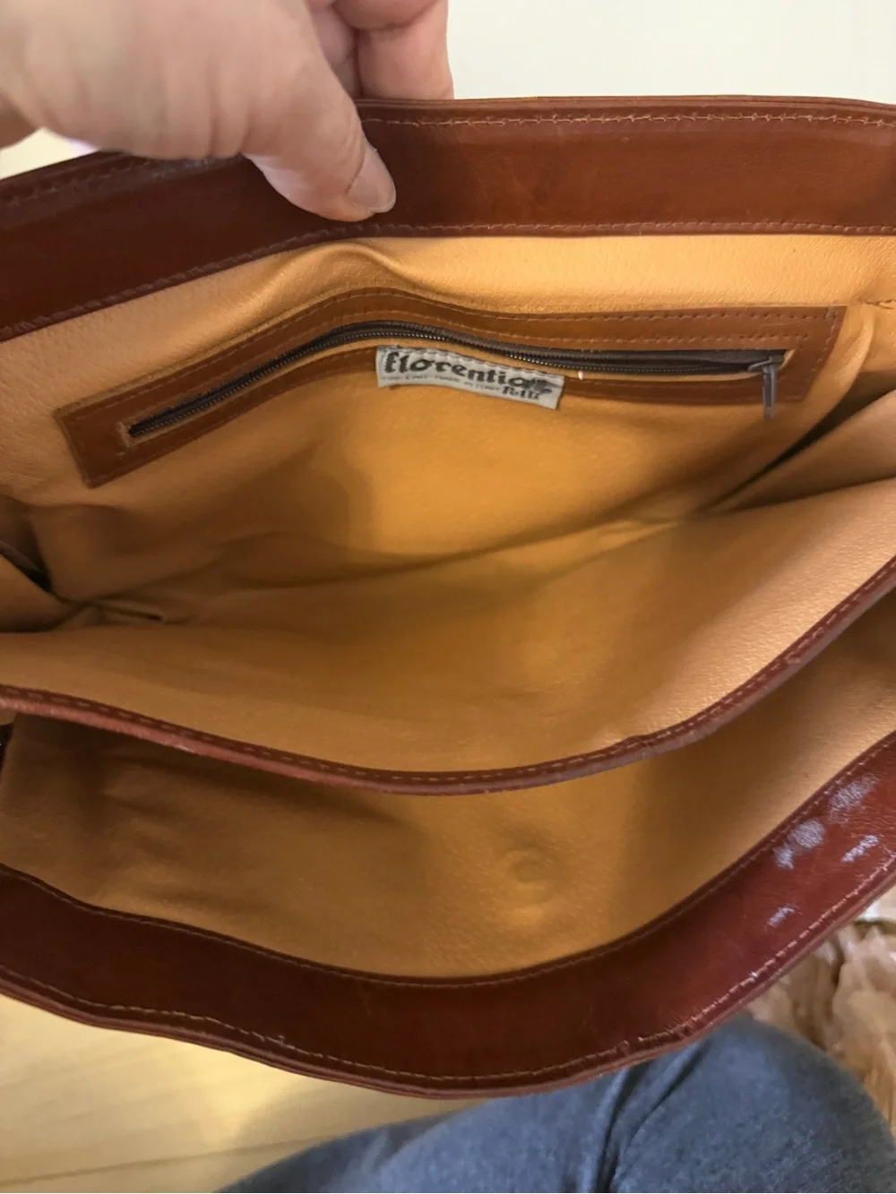 Vintage Florentia Brown leather bag made in Italy